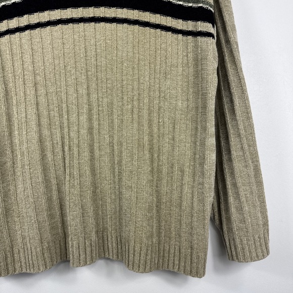 Alexander Lloyd Sweater Men's 3XLT Tan 100% Acrylic Neutrals Strip Pullover Knit - Picture 3 of 8